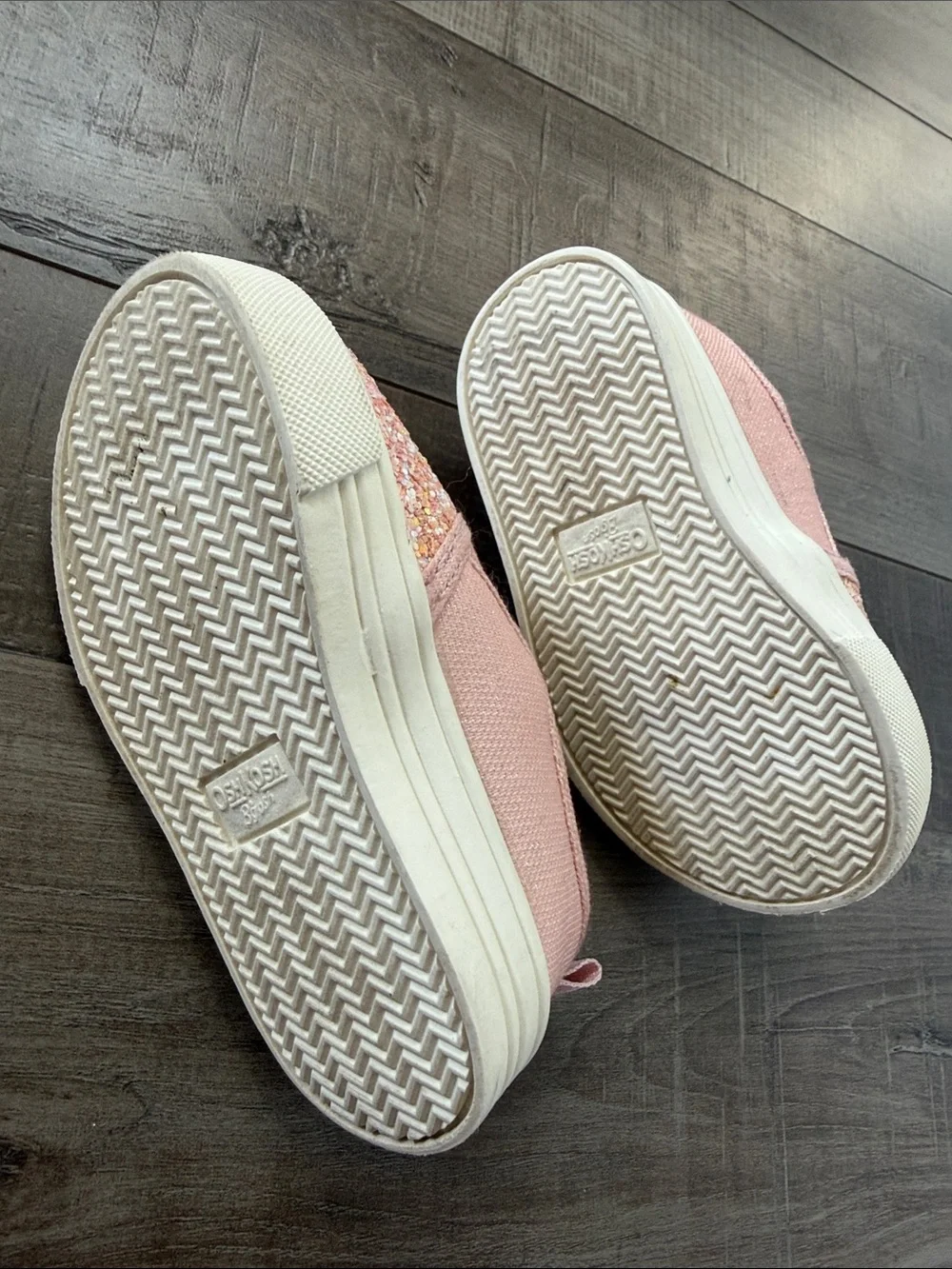 OshKosh B'gosh Pink Glitter Slip-On Sneakers and White Sandals Set